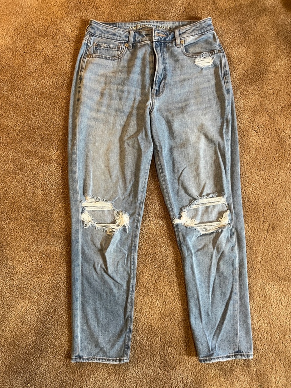 American Eagle Outfitters Light Blue Ripped Boyfriend Jeans